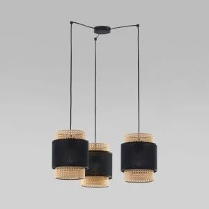 Подвесной светильник с тканевыми абажурами TK Lighting Boho Black 6549