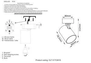 Светильник потолочный Crystal Lux CLT 017CW1S WH