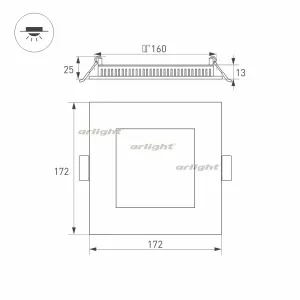 Светильник DL-172x172M-12W Day White (Arlight, -)