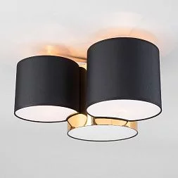 Потолочный светильник с тканевыми абажурами TK Lighting Mona Black / Gold 3445